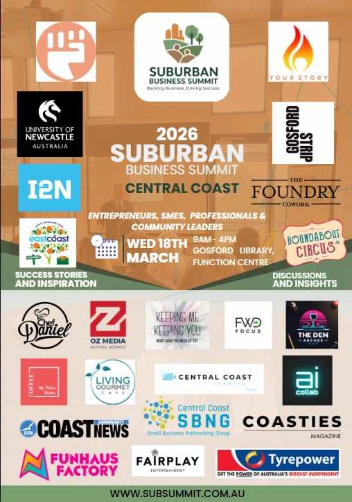 Suburban Business Summit Central Coast 2026 Event Flyer